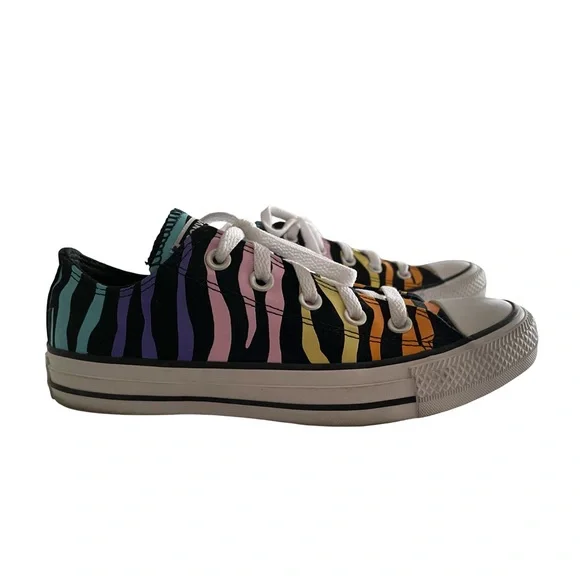 Converse Chuck Taylor All Star Multicolor Animal Stripe Low Top Sneakers Size 6 - Picture 5 of 13